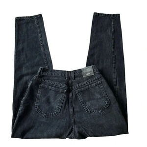 Vtg Lee Original Mom Jeans Women's 10 L Black Wash High Waist Tapered Leg